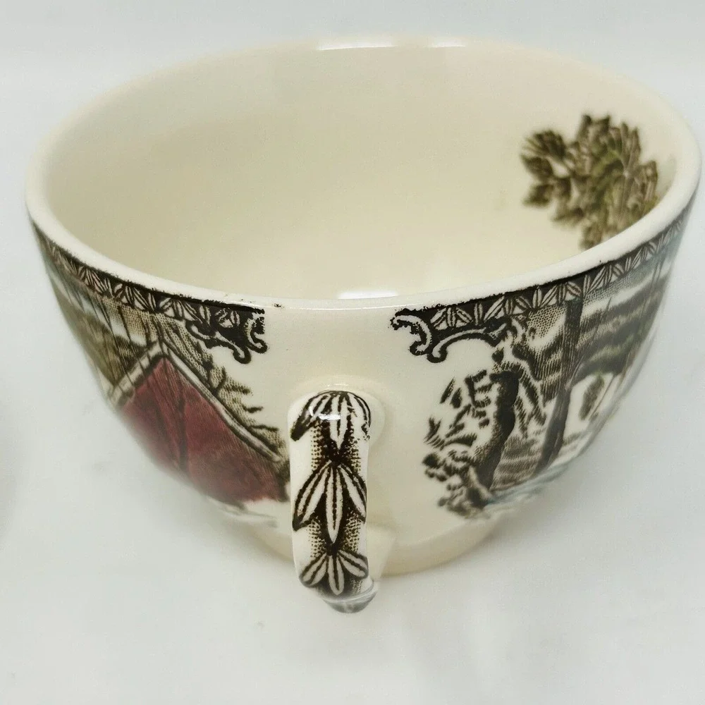 Johnson Brothers Friendly Village Tea Cup & Saucer Ice House Set of 3 (6 pieces)